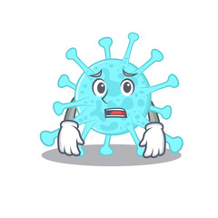 Cartoon design style of cegacovirus showing worried face