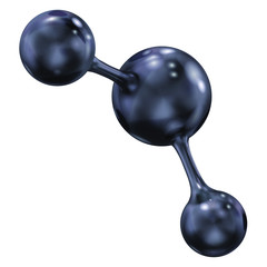 Black coal molecule model. Vector illustration isolated on white background.