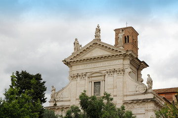 Fototapeta na wymiar Santa Maria Nova (Santa Francesca Romana) situated next to the Roman Forum in Rome, Italy