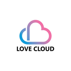 Love Cloud Logo Template Design