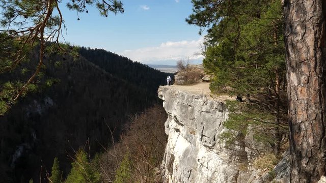 View of Slovak Paradise in the village of Spisske Tomasovce in Slovakia
