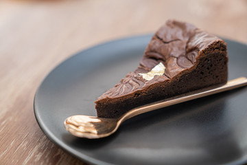 Dark chocolate brownie.