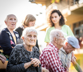 Taking care of senior people in nursing home