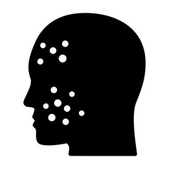 Acne or pimples on face flat vector icon for medical apps and websites
