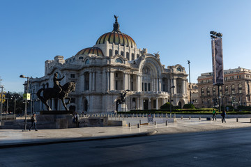 Fototapeta na wymiar Fine Arts Palace - Palacio de Bellas Artes cultural center in Mexico City, Mexico.