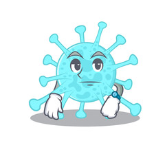 Mascot design of cegacovirus showing waiting gesture