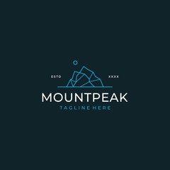 Mountain line logo design vector illustration