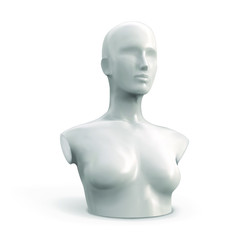 White female mannequin. Bust. Vector illustration.