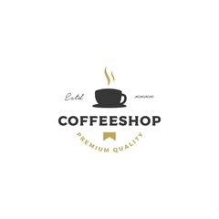 Coffee shop logo design vector illustration