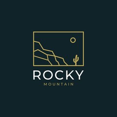 Rocky Mountain peak logo design vector illustration