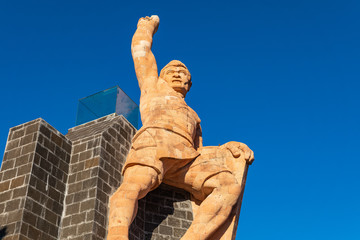 El Pipila Statue Guanajuato Mexico. Hero in the 1810 Mexican War of Independence. Statue created in 1939 by sculptor Juan Fernando Olaguibel