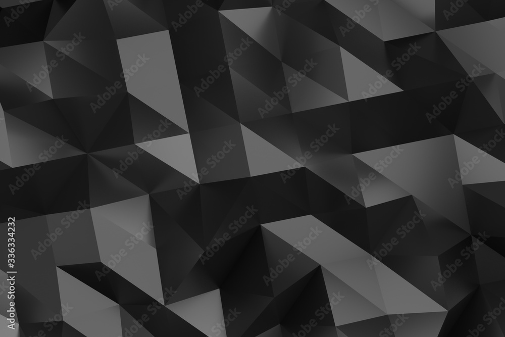 Poster black abstract geometric background. modern design wallpaper. 3d render illustration background. pol