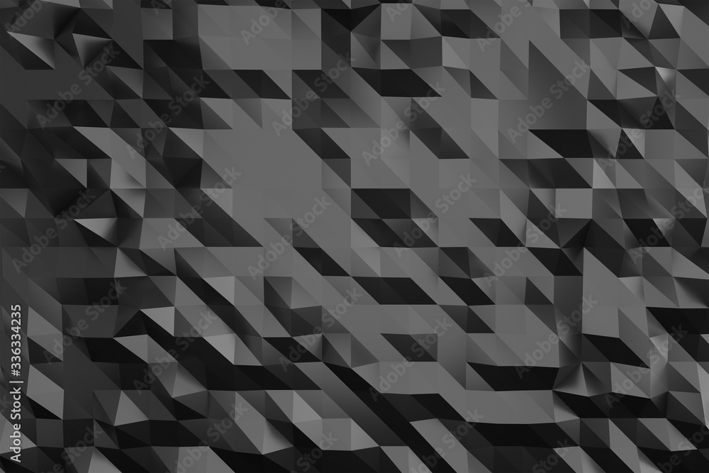 Poster black abstract geometric background. modern design wallpaper. 3d render illustration background. pol