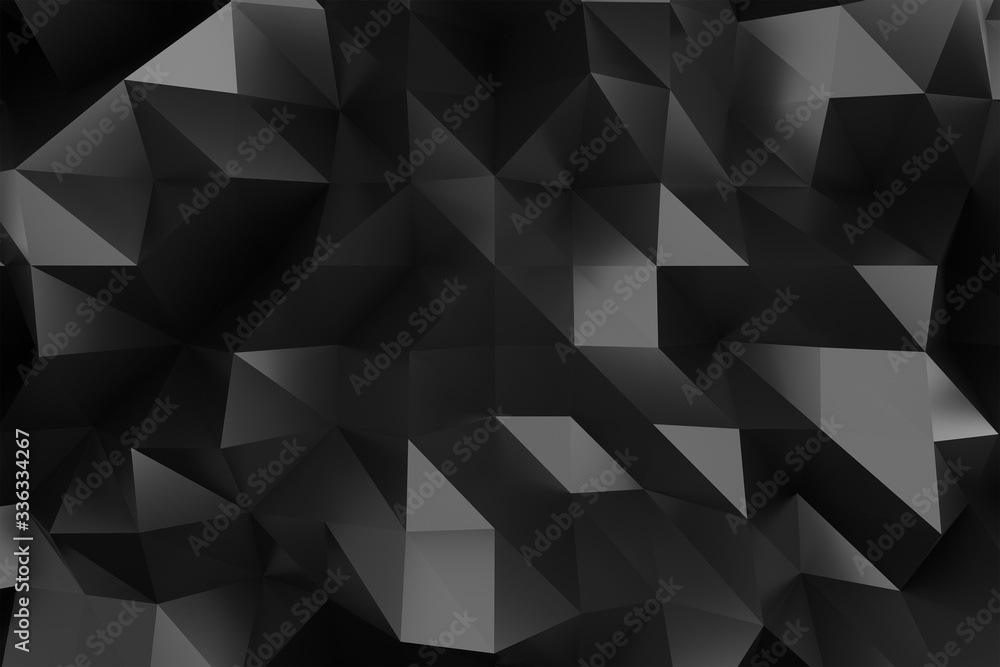 Poster black abstract geometric background. modern design wallpaper. 3d render illustration background. pol