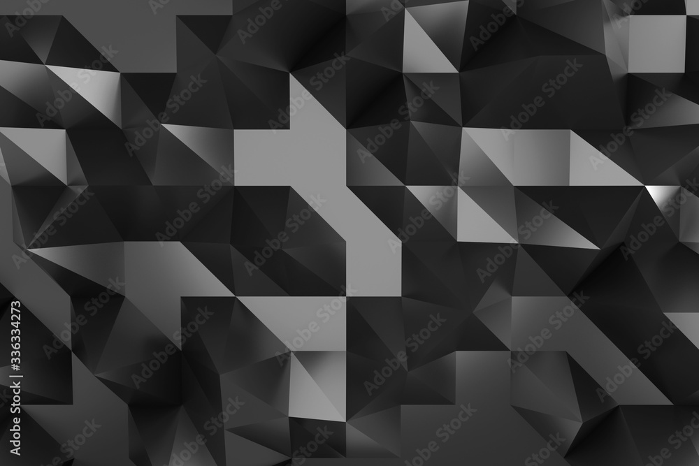 Poster black abstract geometric background. modern design wallpaper. 3d render illustration background. pol