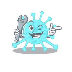 A picture of cegacovirus mechanic mascot design concept
