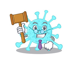 A humble judge of cegacovirus cartoon character design wearing glasses