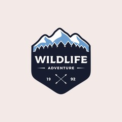 Adventure badge logo design vector illustration