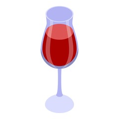 Glass of wine icon. Isometric of glass of wine vector icon for web design isolated on white background