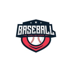 Baseball badge logo vector illustration