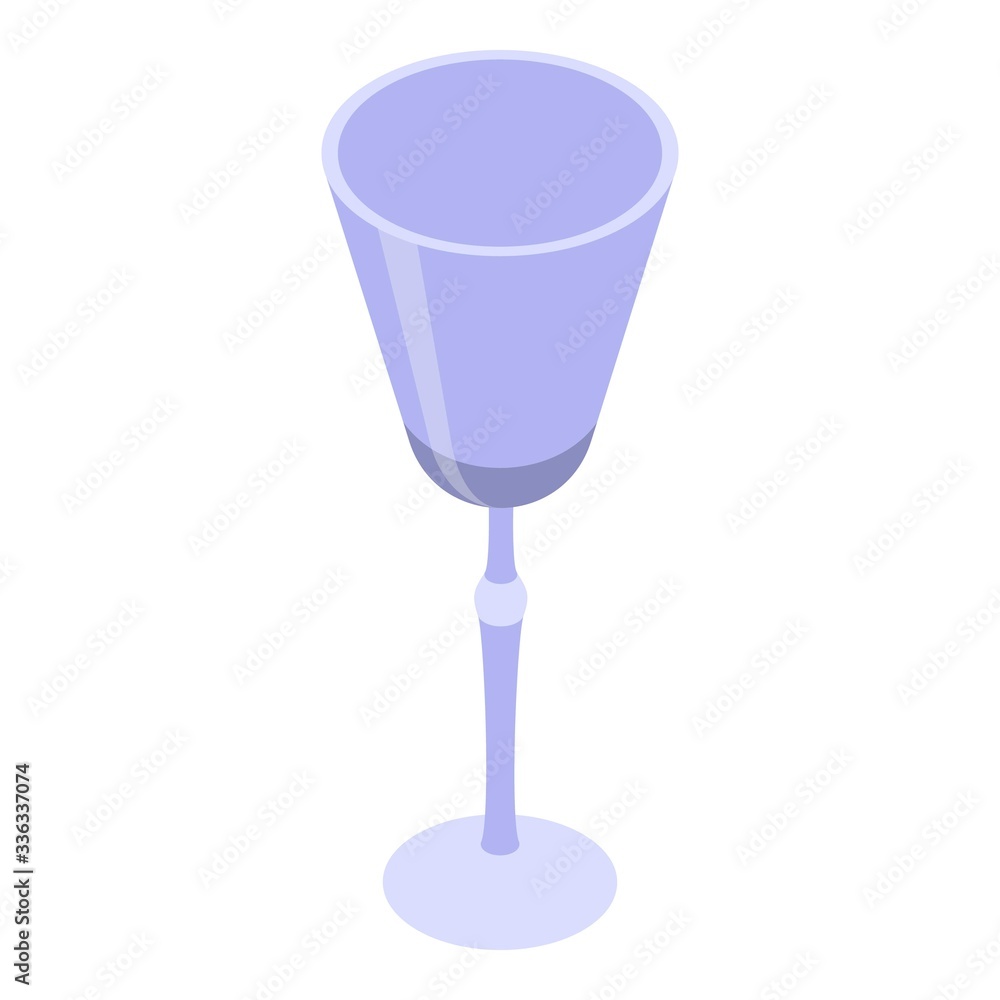 Poster empty wine glass icon. isometric of empty wine glass vector icon for web design isolated on white ba