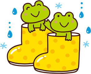 雨の日のカエルたち