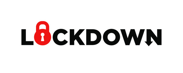 Coronavirus lockdown banner. Concept Covid-19 quarantine lock sign. Vector illustration.