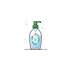 Hand sanitizer flat design vector illustration