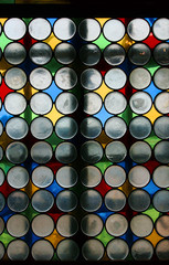 Window with a stained-glass window.