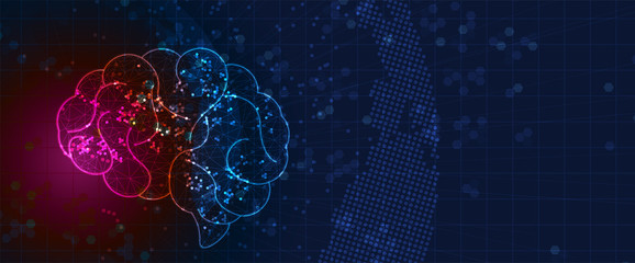 Technology data background, idea of global business solution