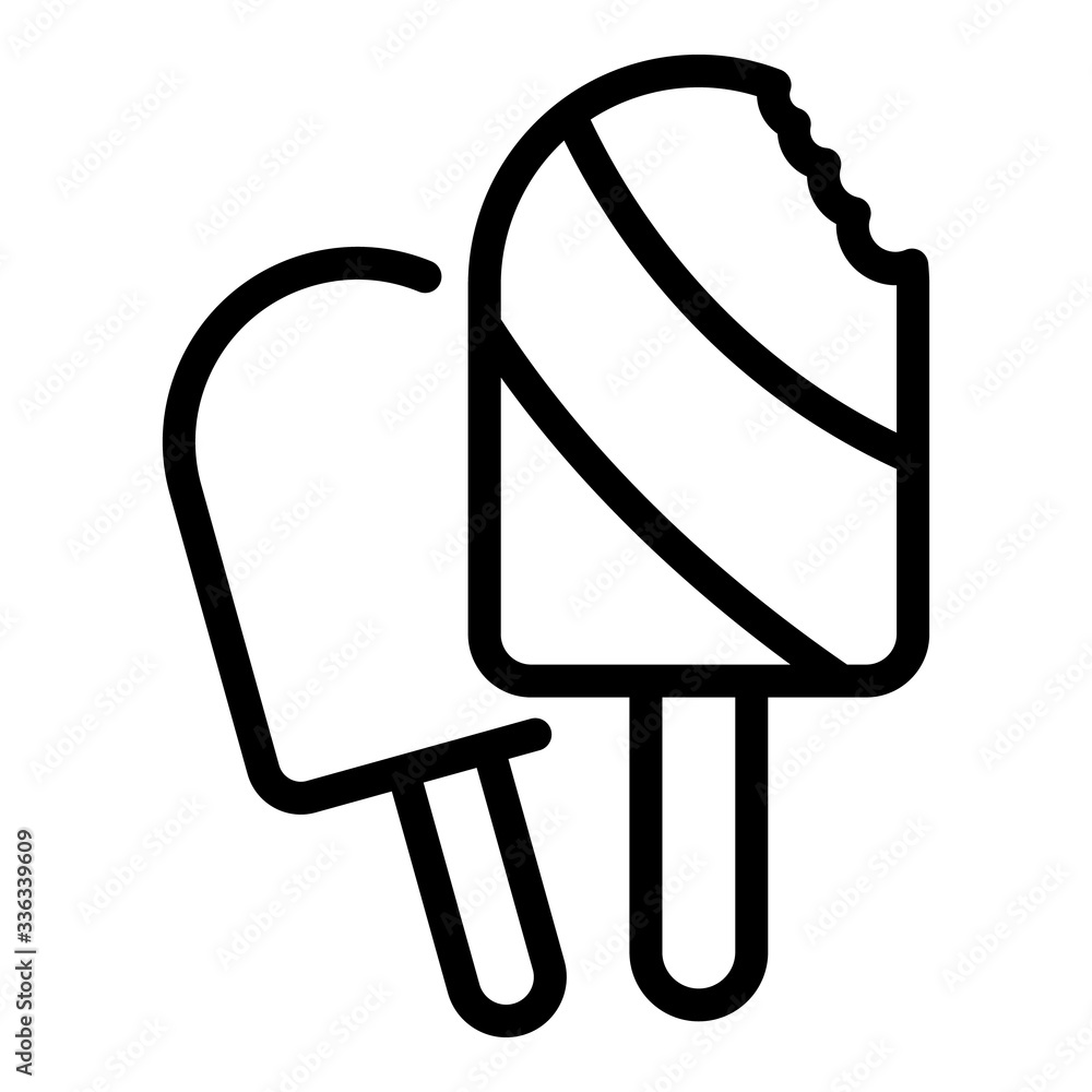 Aufkleber cold popsicle icon. outline cold popsicle vector icon for web design isolated on white background
