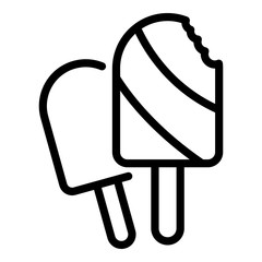 Cold popsicle icon. Outline cold popsicle vector icon for web design isolated on white background