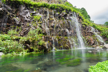 Dashbashi canyon, waterfalls and Khrami river in Tsalka district, Georgia.