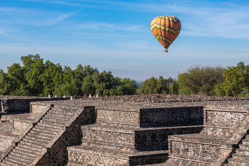 Fototapeta na wymiar The Pyramids in ancient city of Teotihuacan in Mexico.