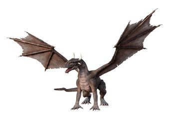 Fototapeta premium 3D Rendering Fairy Tale Dragon on White