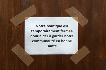 Closing a shop. Closing a shop for quarantine from Coronavirus