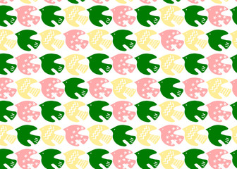 Nordic bird pattern Wallpaper　壁紙 