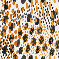 Gouache Shapes Abstract Seamless Pattern