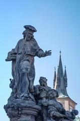 Obraz premium Ancient sculpture depicting Christian Catholic Saint Ivo