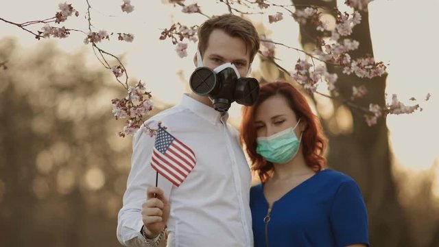 American couple during coronavirus outbreak