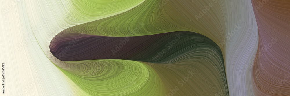 Poster abstract artistic header design with pastel brown, dark olive green and antique white colors. fluid 