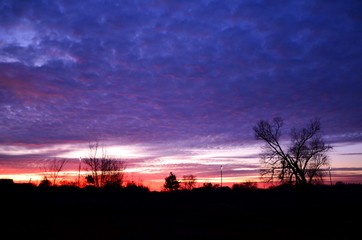 Winter sunset in Yurov village 4/01/2020
