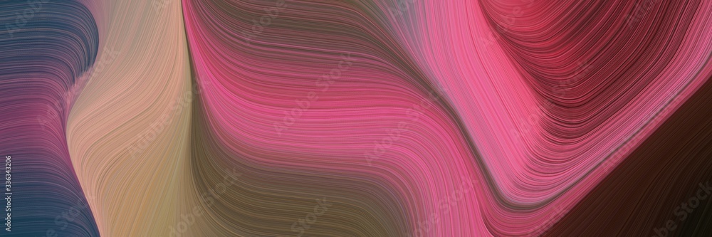 Poster abstract colorful header design with pastel brown, very dark blue and rosy brown colors. fluid curve