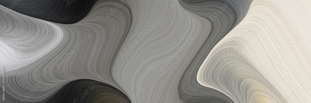 Aufkleber abstract flowing designed horizontal banner with gray gray, light gray and very dark blue colors. fluid curved flowing waves and curves