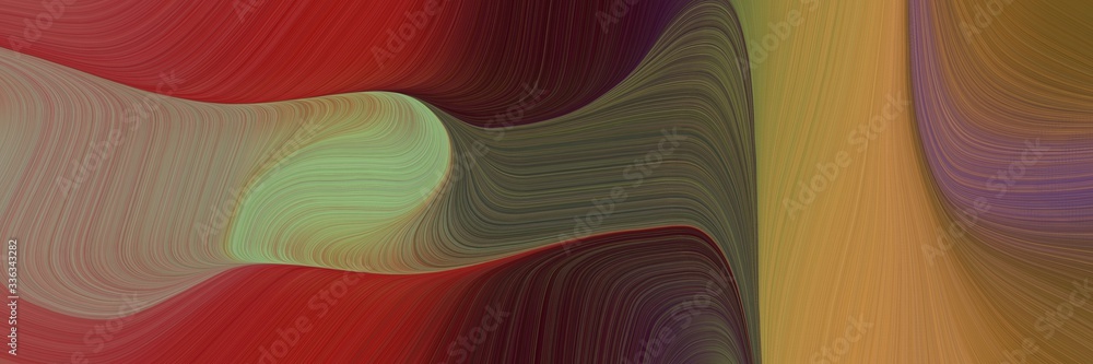 Poster abstract moving banner with pastel brown, very dark pink and dark khaki colors. fluid curved lines w