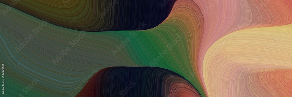 Poster abstract modern designed horizontal header with rosy brown, dark slate gray and very dark pink colors. fluid curved lines with dynamic flowing waves and curves