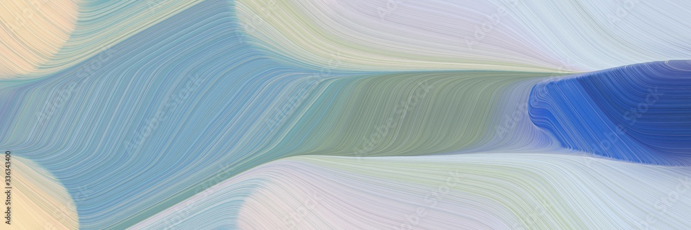 Poster abstract moving header with silver, pastel gray and cadet blue colors. fluid curved flowing waves an