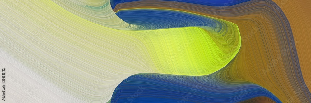 Poster abstract surreal designed horizontal header with dark khaki, dark slate blue and tan colors. fluid c