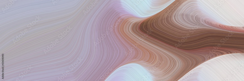 Poster abstract colorful horizontal header with ash gray, pastel purple and pastel brown colors. fluid curv