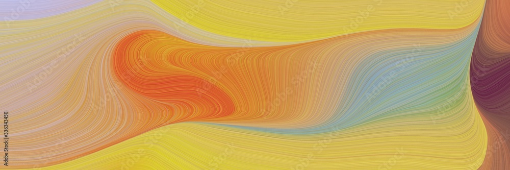 Aufkleber abstract moving header with dark khaki, silver and sienna colors. fluid curved lines with dynamic flowing waves and curves